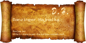 Danzinger Hajnalka névjegykártya